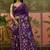 Purple linen printed saree with blouse