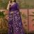 Purple linen printed saree with blouse
