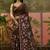 Brown linen printed saree with blouse