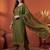 Women Ethnic Actual Woven design Regular Sequinned Kurta With Trousers & Dupatta