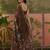 Brown linen printed saree with blouse