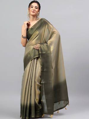 Multicolor tussar dyed saree with blouse 1