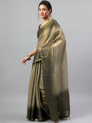 Multicolor tussar dyed saree with blouse 4