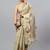 Beige tussar printed saree with blouse