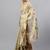 Beige tussar printed saree with blouse