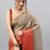 Gold tussar solid saree with blouse
