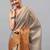 Grey tussar woven design saree with blouse