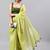 Lime linen printed saree with blouse