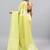Lime linen printed saree with blouse