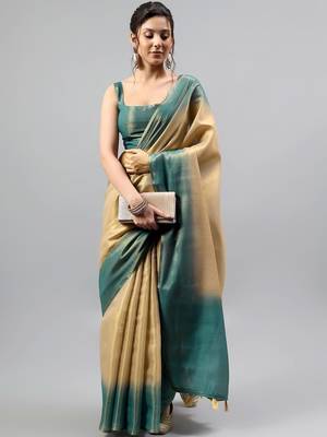 Multicolor tussar dyed saree with blouse 5