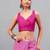 Magenta georgette printed saree with blouse