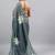 Grey linen printed saree with blouse