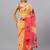 Yellow georgette printed saree with blouse