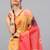 Yellow georgette printed saree with blouse