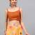 Yellow georgette printed saree with blouse