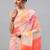 Peach georgette printed saree with blouse