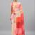 Peach georgette printed saree with blouse