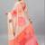 Peach georgette printed saree with blouse