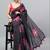 Black linen printed saree with blouse