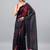 Black linen printed saree with blouse