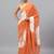 Orange georgette printed saree with blouse