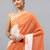 Orange georgette printed saree with blouse