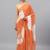 Orange georgette printed saree with blouse