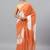 Orange georgette printed saree with blouse