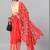 Red georgette printed saree with blouse