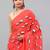 Red georgette printed saree with blouse