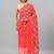 Red georgette printed saree with blouse