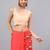 Red georgette printed saree with blouse