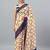 Peach georgette printed saree with blouse