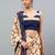 Peach georgette printed saree with blouse