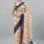 Peach georgette printed saree with blouse