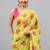 Lime georgette printed saree with blouse