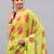 Lime georgette printed saree with blouse