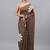Brown linen printed saree with blouse