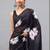 Black georgette printed saree with blouse