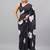 Black georgette printed saree with blouse