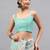 Sea green chiffon printed saree with blouse