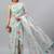 Sea green chiffon printed saree with blouse
