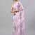 Lavender chiffon printed saree with blouse