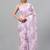 Lavender chiffon printed saree with blouse
