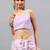 Lavender chiffon printed saree with blouse