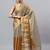Grey tussar woven design saree with blouse