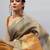 Grey tussar woven design saree with blouse