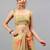 Gold tussar printed saree with blouse