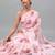 Pink chiffon printed saree with blouse