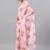 Pink chiffon printed saree with blouse